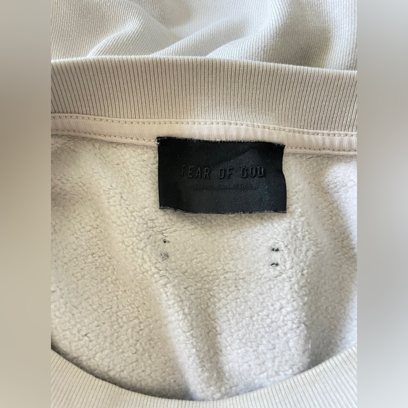 Fear of god M GRAYS 3/4 sleeve sweatshirt bone Jerry gym concrete white kangaroo - Picture 3 of 8